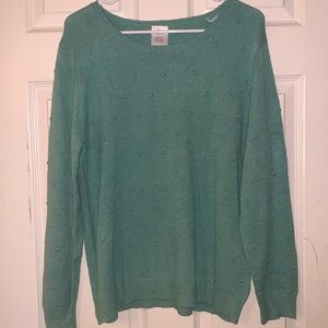 Vintage 1950 Teal Knitted Sweater.